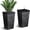 black, variant on Gaderth 22.5" Tall Planter Set of 2, Outdoor Planter, Large White Planters for Indoor & Outdoor, Planter Flower Tree Plant Pots, Self Watering planters with Water Level Monitor & Removable Tray