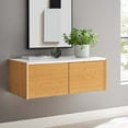 thumbnail image 2 of Wall Mount Storage Display Accent Cabinet, White Natural, Melamine Wood , Living Office Kitchen Hospitality Restaurant, Modern Contemporary HB34526, 2 of 9