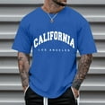 thumbnail image 2 of Krdevn Men's Half Sleeve Oversized T Shirt Letter Print Round Neck Short Sleeve,L, 2 of 4