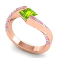 thumbnail image 2 of 1.20 Carat Elegant Natural Diamond Peridot & Pink Sapphire Gemstone Anniversary Ring for Ladies Solid 14K Rose Gold Size 7.5 by Diamond-Capitals, 2 of 8