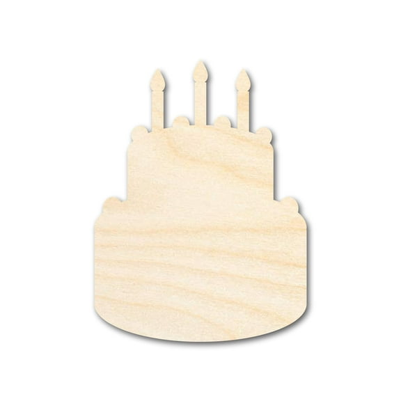 Unfinished Wood Birthday Cake Shape 10" / 1/4"