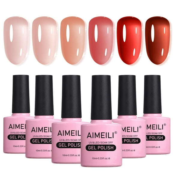Esmalte de uñas en gel AIMEILI, kit vegano Soak Off de 6 colores
