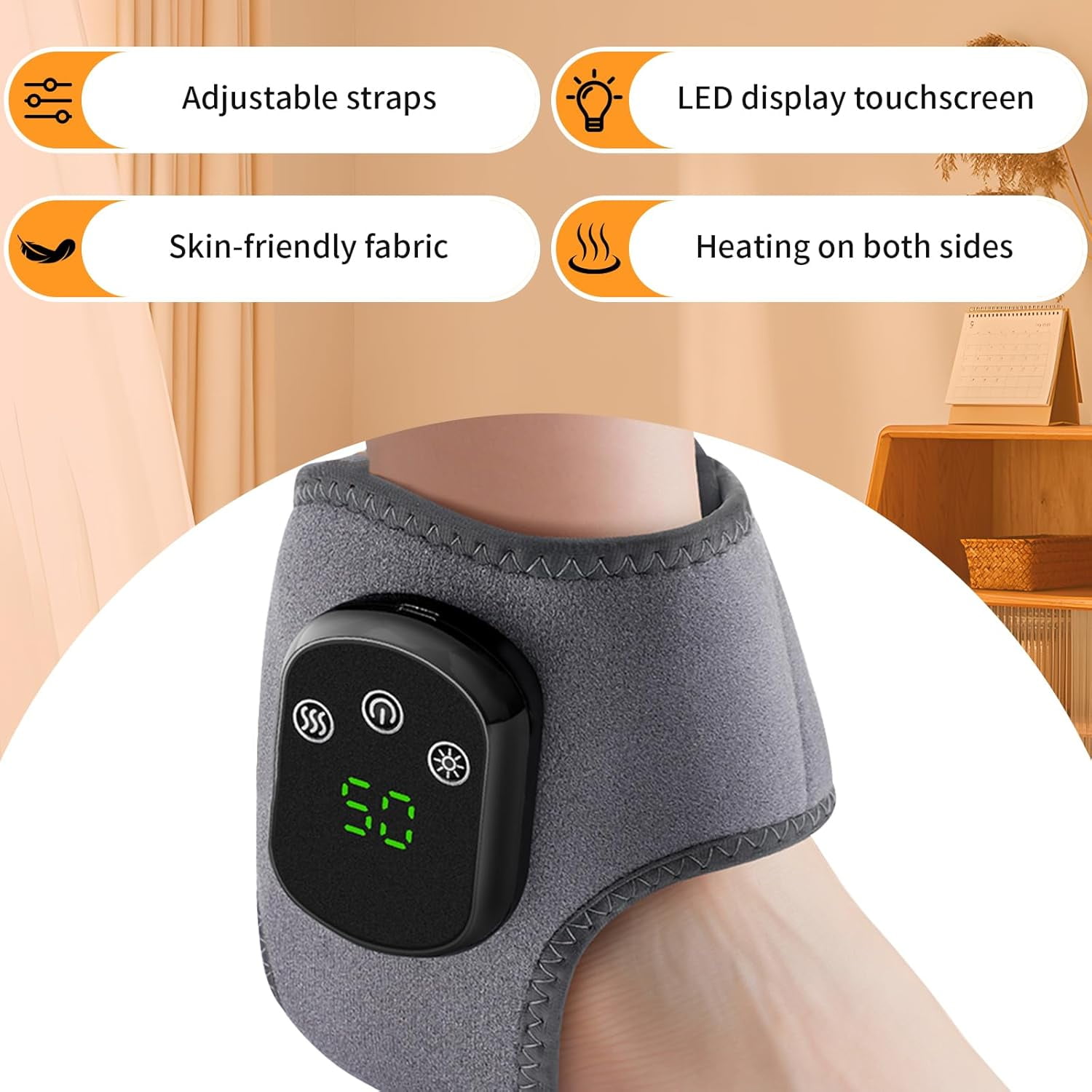 Foot Massager for Neuropathy, Footrenews Triple Method Massager, Ankle Massager for Circulation and Pain Relief, Foot Massager Plantar Fasciitis with Heat & Vibration, Smart Timer, Touch Screen
