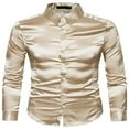 thumbnail image 1 of Stylish Men‘s Solid Color Business Shirts with Turn-Down Collar for Office, 1 of 4