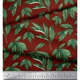 thumbnail image 3 of Soimoi Red Georgette Viscose Fabric Leaf Printed Craft Fabric by the Yard 44 Inch Wide, 3 of 3