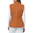thumbnail image 6 of Sahpxhe Women's Quilted Vest Zip Up Stand Collar Sleeveless Lightweight Puffer Gilet Travel Outdoor Warm Padded Layering Jacket Orange L, 6 of 9
