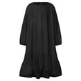 thumbnail image 4 of CHUOU Kids Little Girls Daily Dress Autumn Long Sleeve Solid Irregular Princess Dress Ruffle Casual Party Dresses Outfits Clothes, 4 of 5