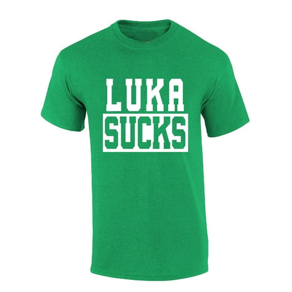 Trenz Shirt Company Luka Sucks Tshirt Boston Inspired Short Sleeve T-shirt-Heather Irish Green-xxl