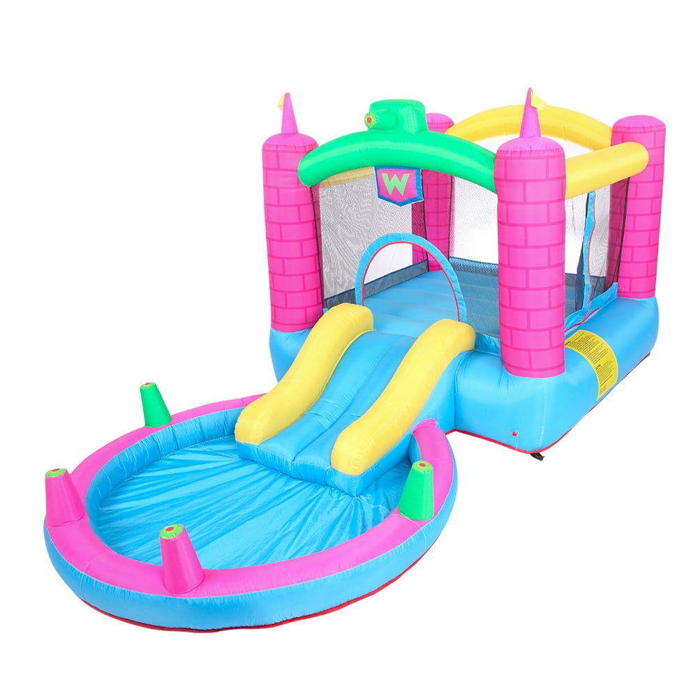 Zimtown Safe Inflatable Bounce House Castle Kids Water Spray Slide