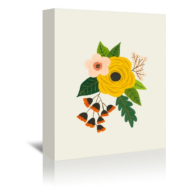Americanflat Folk Art Flowers No 3 by Annie Bailey Canvas