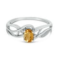 thumbnail image 6 of 10k White Gold Oval Citrine And Diamond Curve Ring, 6 of 6