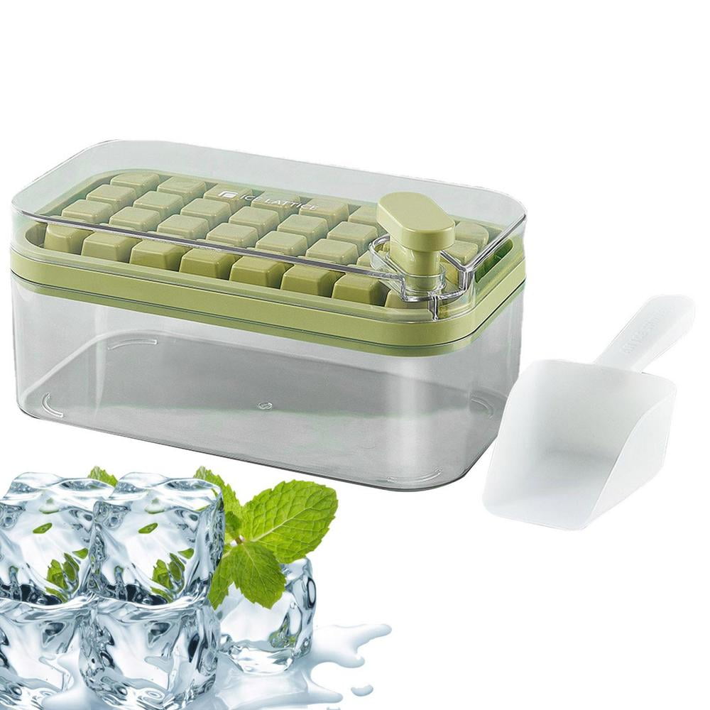Tohuu Ice Cube Tray 32-grid Ice Cube Tray with Lid & Bin Ice Trays for  Freezer Ice Tray Mold for Chilled Drink Cocktail And Smoothie Whisky Coffee  rational 