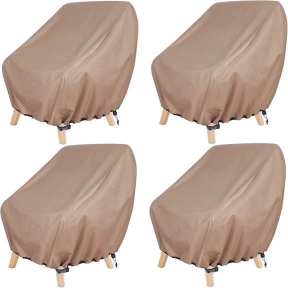 Waterproof Patio Chair Cover – Outdoor Lounge Deep Seat Single Lawn Chair Cover 4 Pack Fits Up to 28W x 30D x 32H inches