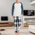 thumbnail image 2 of Uinagy Men's Colorblock Top and Plaid Print Trousers Two-Piece Home Wear Suit, 2 of 5