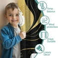 thumbnail image 3 of Blackout Kids Curtains,Black White and Gold Marble Childrens Insulated Curtains Set Of 2,Bedroom Essentials,Toddler Room Decor 42x54in(106x137cm), 3 of 4