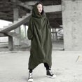 thumbnail image 1 of Unisex Long Hoodie Zipper Coat Long Sleeve Coat Zipper Closure Fleece Lined Long Hoodie, 1 of 4