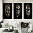 thumbnail image 1 of Designart "Traditional African Mask Ethnically Crafted IX" African Tribal Framed Wall Art Set Of 3 - Black African Tribal Frame Gallery Wall Set For Home Decor, 1 of 6