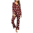 thumbnail image 1 of Rbaofujie Robes pour Femmes Ensemble de Pyjama Décontracté Couleur Unie Haut Pantalon Pyjama pour Femmes, 1 of 5