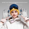 thumbnail image 3 of Guantes de esquí al aire libre de invierno para mujer, de algodón, cálidos, resistentes al viento, impermeables, con pantalla táctil, guantes de ciclismo, 3 of 5