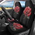 thumbnail image 2 of POLERO Car Seat Covers for Front Cushion and Backrest Protector All Season, Breathable Stretchy Front Seat Cover Wrap around Fit, Red Gold Rose Print, 2 of 13