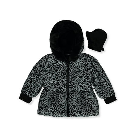 

Rothschild Baby Girls 2-Piece Leopard Jacket & Mittens Set - green 12 months (Infant)