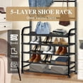 thumbnail image 3 of Hall Tree With 5-Tier Shoe Shelf And 8 Adjustable Metal Hooks Coat Rack,, 3 of 7