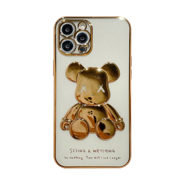 Funda de silicona suave para iphone 14 Pro Max, carcasa transparente con protección de oso de dibujos animados, 11, 12, 13, 14 pro, envío directo Fivean unisex