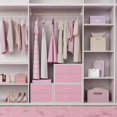 thumbnail image 6 of Stackable Storage Drawers Closet Organizers and Storage Fabric White 2 Drawer Dresser for Bedroom Modern Pink, 6 of 15