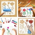 thumbnail image 5 of Flower Pattern Painting Stencil 11.81x11.81 Inch Reusable DIY Art and Craft Stencils Hollow Out Drawing Painting Template for Painting on Wood Fabric Paper Walls Canvas Furniture, 5 of 6