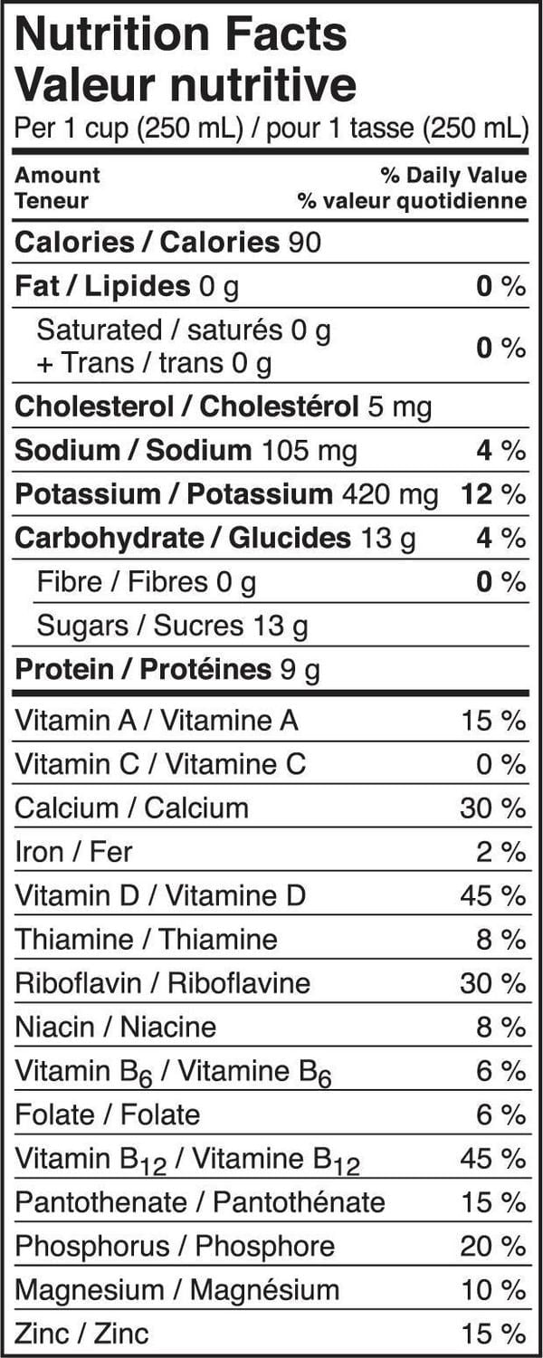 Lait finement filtré sans gras écrémé 0 % Natrel