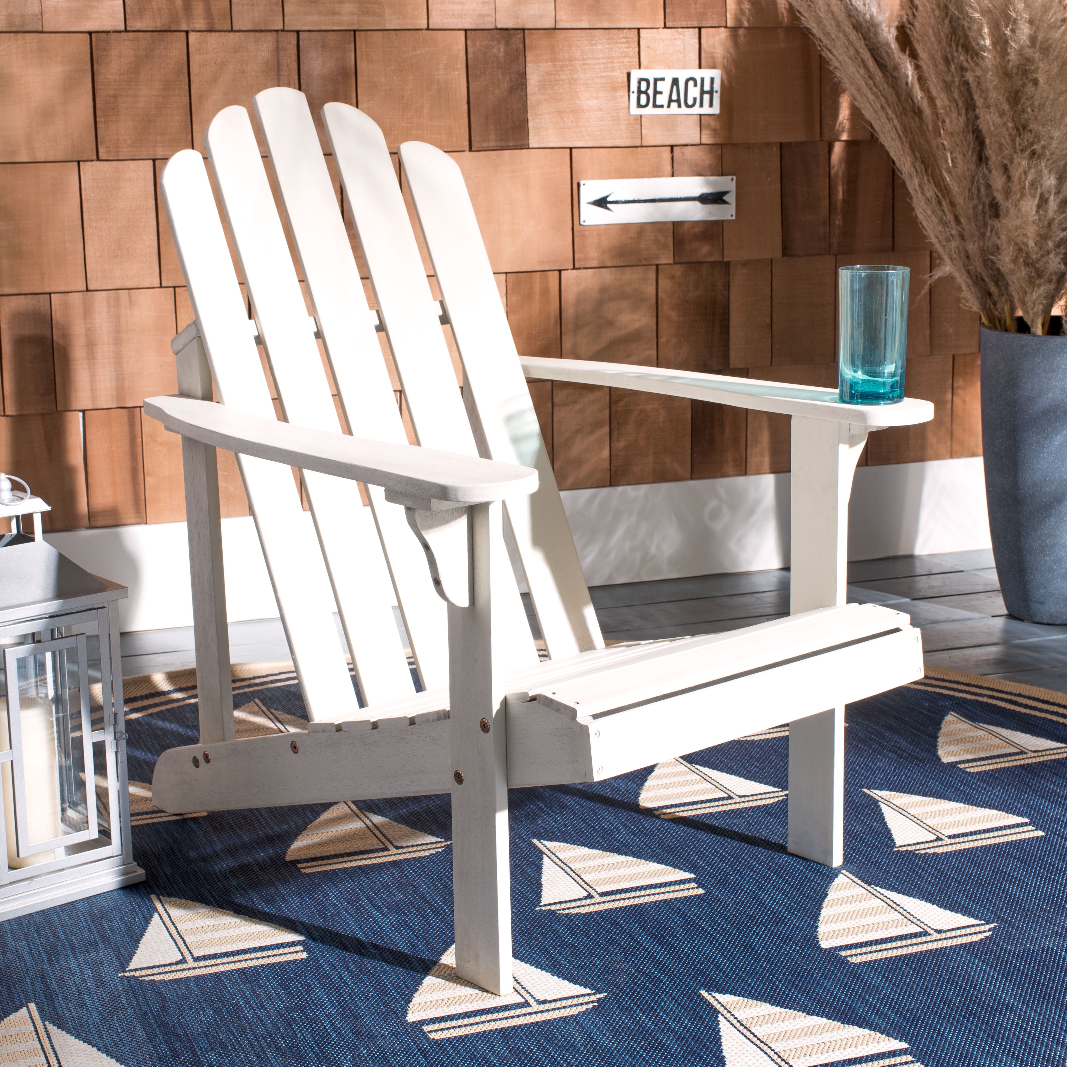 SAFAVIEH Outdoor Collection Topher Adirondack Chair White