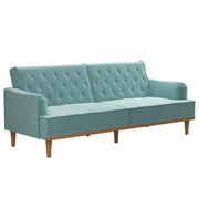 Mr. Kate Stella Vintage Convertible Sofa Bed Futon, Dark Gray Velvet