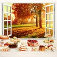 thumbnail image 4 of Fall Window Backdrop Autumn Landscape Forest Photography Background Fall Garden Photoshoot Season Natural Scenery Banner Decoration Fall Thankgiving Party Supplies Photo Studio Booth Props 6X4FT, 4 of 5