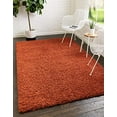 thumbnail image 1 of Unique Loom Solo Solid Shag Collection Modern Plush Terracotta Area Rug (5' 0 x 8' 0), 1 of 6