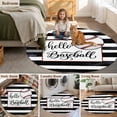 thumbnail image 5 of Black White Striped Round Area Rug 3Ft Washable Small Circle Rugs for Kitchen Entryway, Baseball Stripes Farmhouse Art Non-Slip Carpet Floor Mats Indoor Outdoor Carpet Runner Aesthetic Home Decor, 5 of 8
