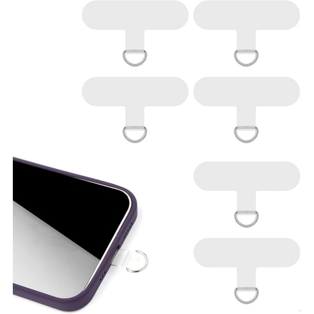 Parche de cordón para teléfono móvil de 6 piezas, parche de cordón para teléfono multifunción transparente, parches para teléfono móvil para teléfonos inteligentes iPhone, sin adhesivo