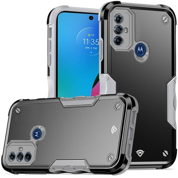 For Motorola Moto G Play 2023 Premium Shockproof Hybrid Heavy Duty 2in1 Bumper Rugged Rubber Defend Armor Cover ,Xpm Phone Case [ Black / Gray ]