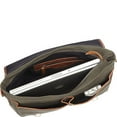 thumbnail image 2 of Sharo Classic Leather Bolso Bandolera para Portátil y Braguita en Piel Marrón y Lona en Dos Tonos, 2 of 6