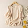 thumbnail image 2 of TAGOLD Summer Casual Tops,Plus Size T-shirt Blouse for Womens, Fashion Women's Summer 1/2 Sleeve Round-Neck Tank Comfy Regular,Short Sleeve Round-Neck Blouses & Shirts, 2 of 4