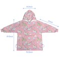 thumbnail image 7 of Pink Cartoon Unicorn Rainbow Cloud Moon Star Blanket Hoodies for Kids 6-13YR Oversize Wearable Blanket Hoodies for Boys Girls Teens, 7 of 7