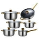thumbnail image 2 of Juego de cocina de acero inoxidable de 6 piezas, sartén, ollas portátiles con mango ergonómico Cacerolas con olla sopera, 2 of 9