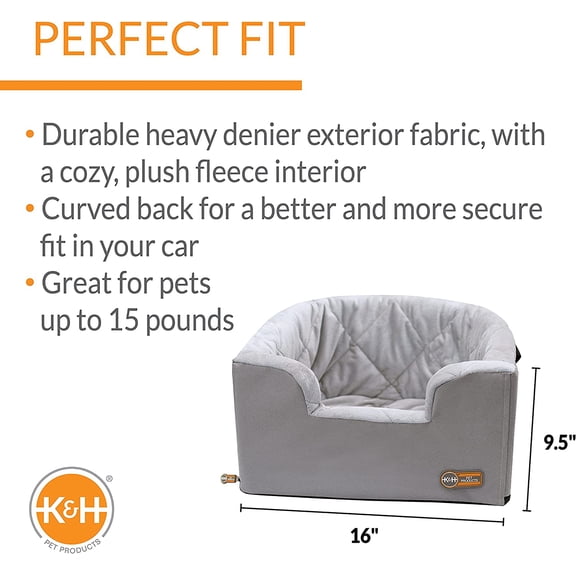 Hangin' Bucket Booster Toy Breed Dog Car Seat Gray 16 X 14.5 Inches