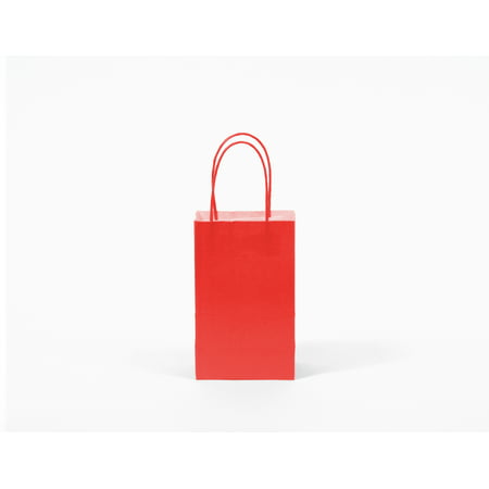 12 CT Small Red Kraft Bags, Paper Gift Bags, FOOD SAFE INK & PAPER(STURDY & THICKER), Kraft Bag With Colored Sturdy