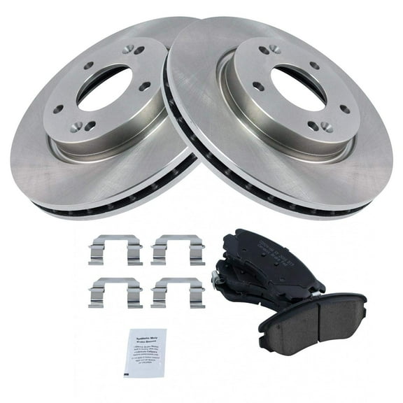 TRQ Front Brake Pad & Rotor Kit Brake Pads Brake Rotor Ceramic Fits Select 2007-2010 Hyundai Elantra