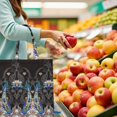 thumbnail image 2 of Retro Paisley Floral Washable Fabric Tote - Foldable Shopping Bag with Abstract Geometric Design, Eco-Friendly & Spacious, 2 of 6