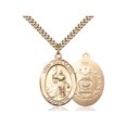 thumbnail image 1 of Gold Filled St. Joan Of Arc / Air Force Pendant 1 x 3/4 inches with Heavy Curb Chain, 1 of 1