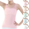 thumbnail image 5 of FFENYAN Solid Color Strap Long Girls' Tank Top with Built-in Padding - Breathable Shoulder Straps Modal Underwear for Kids 9-14 Years, 5 of 5