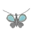 thumbnail image 2 of Galaxy Gold 14K Solid White Gold 18" Butterfly Necklace with 9.1 CT Natural Diamonds and Blue Topaz, 14"-24" Sizes, December Birthstone, Symbol of Calm, 2 of 3