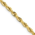 thumbnail image 1 of Diamond2Deal 10K Yellow Gold 3.5 mm Semi-Solid Rope Chain Necklace for Mens 24", 1 of 6