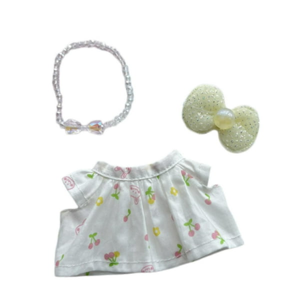 3 piezas de ropa para muñecas en miniatura Baoblaze conjuntos adorables de Falda de cereza
